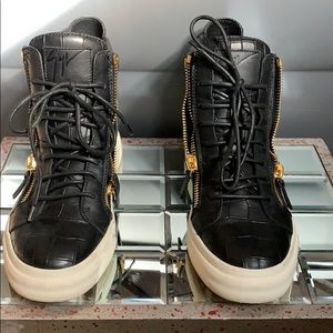 Giuseppe Black Leather High Top Sneaker